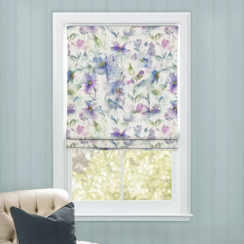 Samarinda Printed Cotton Made to Measure Roman Blinds Violet