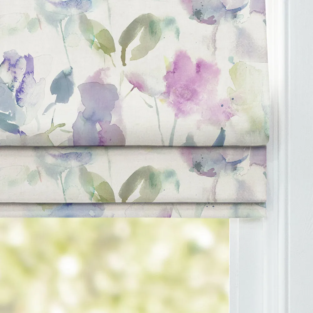 Samarinda Printed Cotton Made to Measure Roman Blinds Violet