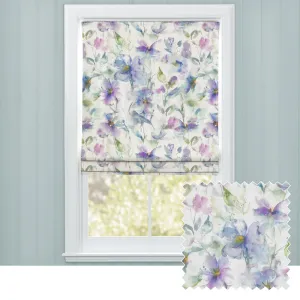 Samarinda Printed Cotton Made to Measure Roman Blinds Violet chic floor carpet  