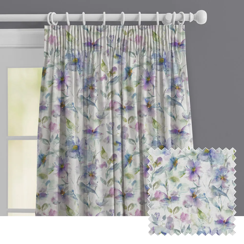 Samarinda Printed Made to Measure Curtains Violet chic floor carpet  