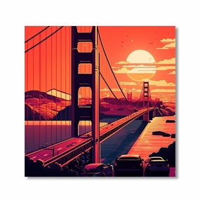 San Francisco Sunset by Nilo framed mural artwork