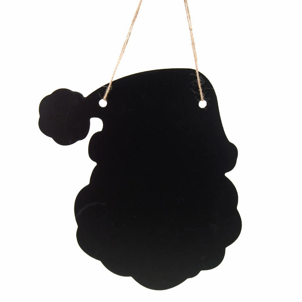 Santa Chalkboard Wooden Wall Plaque, Black, 9-3/4-Inch wooden room decoration
