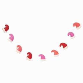Santa Hat Christmas Holiday Felt Garland minimalist art object  