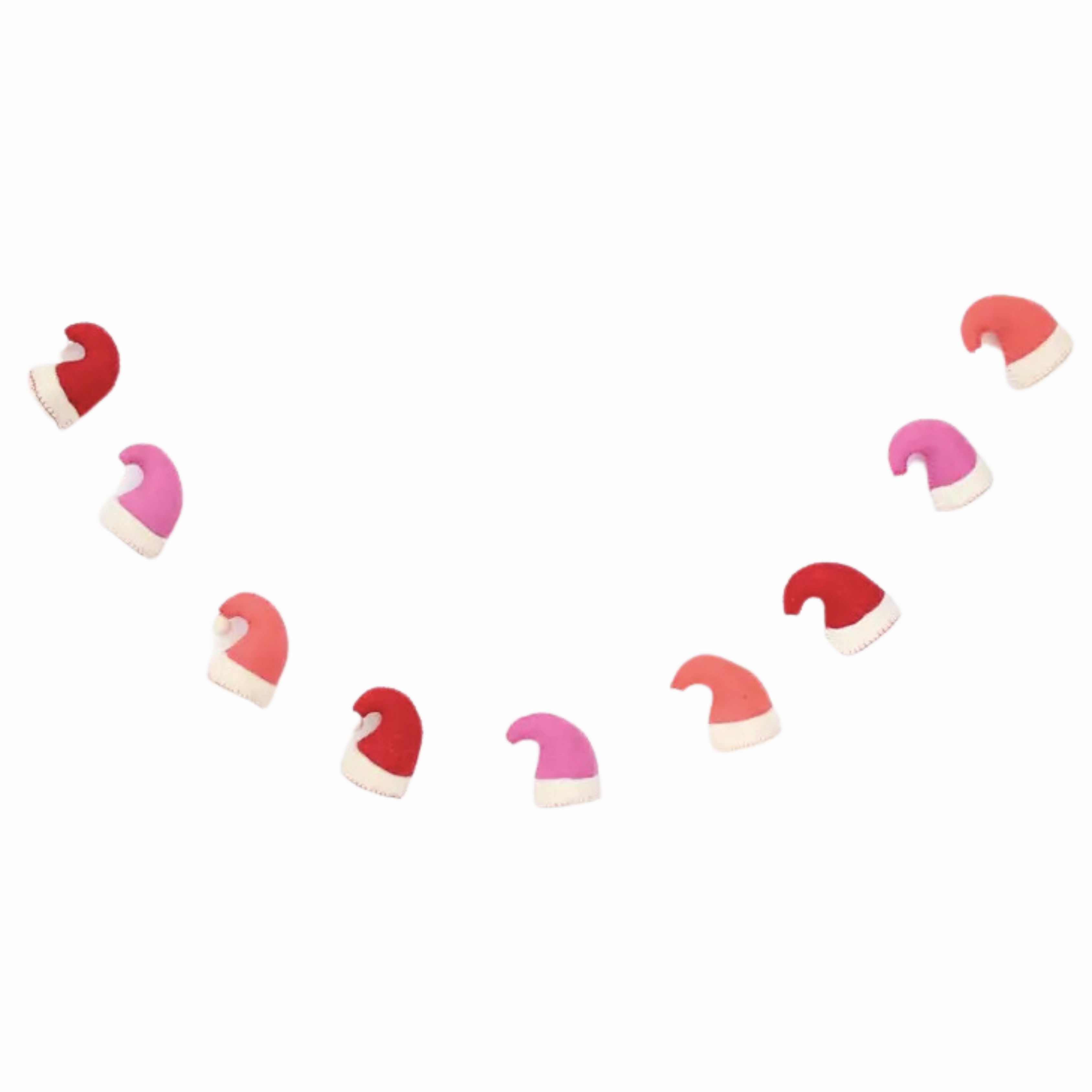 Santa Hat Christmas Holiday Felt Garland minimalist art object  