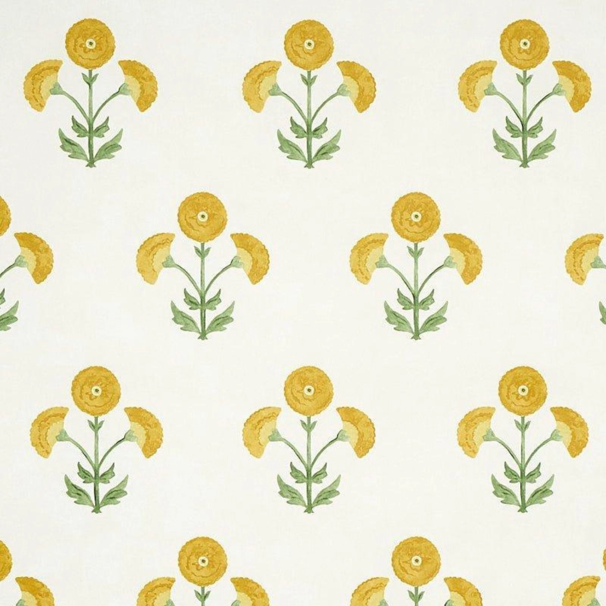 Saranda Flower Wallpaper in Marigold paper wall covering