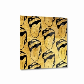 Sassy Pattern Golds on Acrylic framed mural artwork