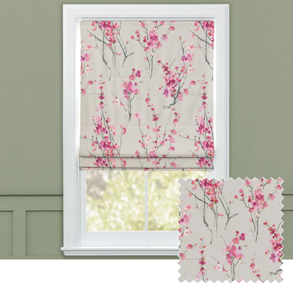 Saville Printed Cotton Made to Measure Roman Blinds Blossom/Stone chic floor carpet  
