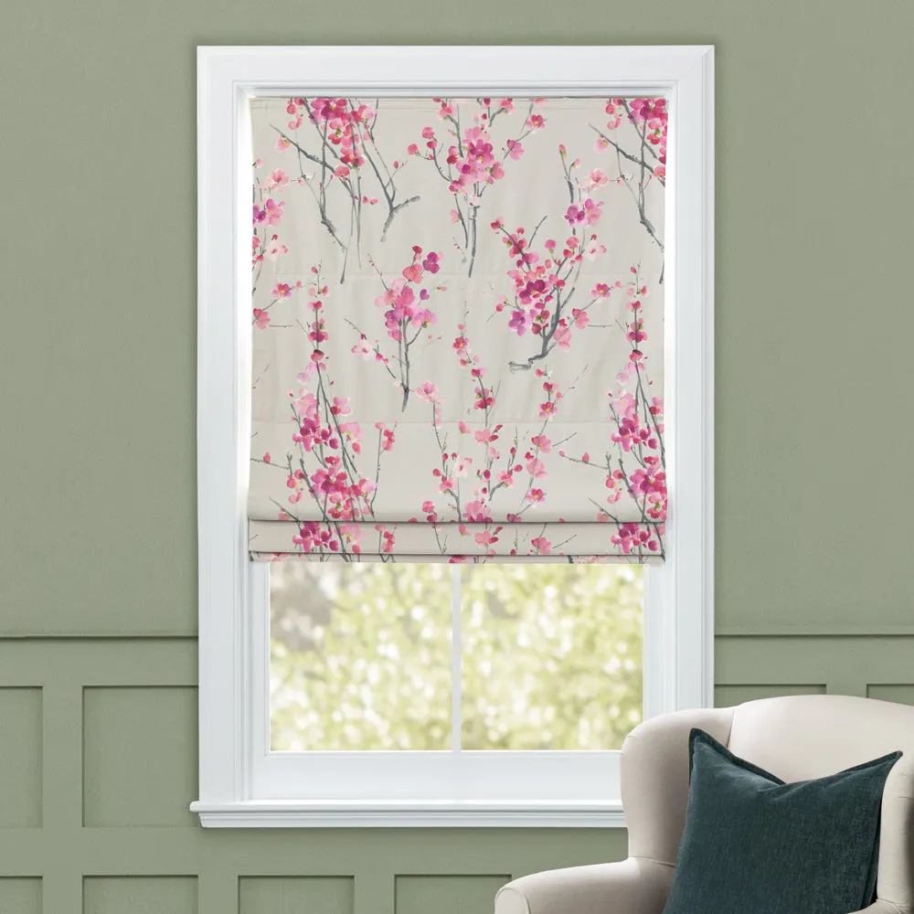 Saville Printed Cotton Made to Measure Roman Blinds Blossom/Stone