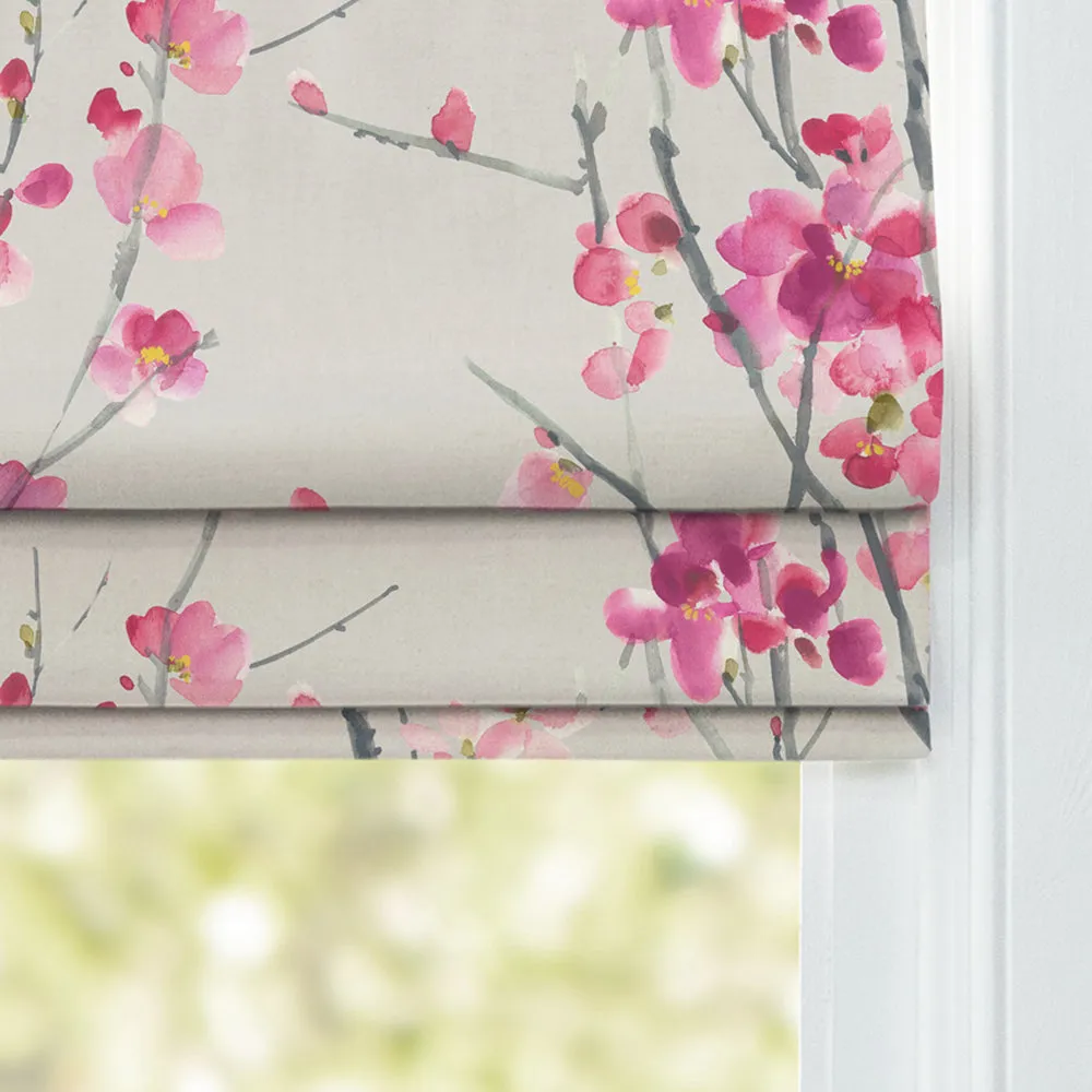 Saville Printed Cotton Made to Measure Roman Blinds Blossom/Stone