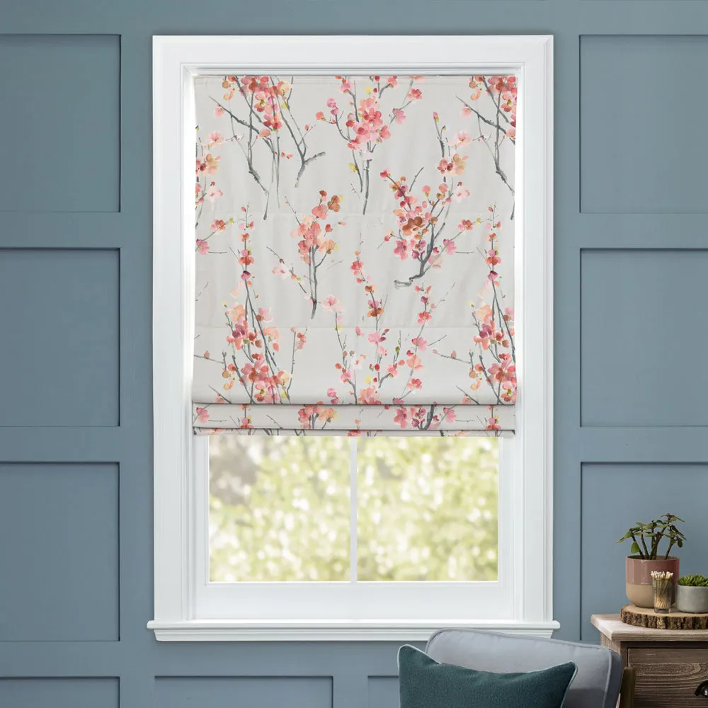 Saville Printed Cotton Made to Measure Roman Blinds Russet Stone