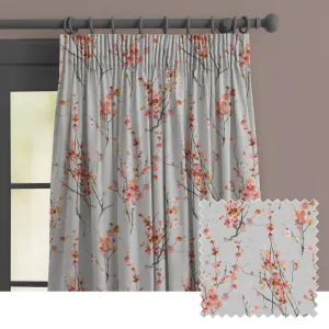 Saville Printed Made to Measure Curtains Stone chic floor carpet  