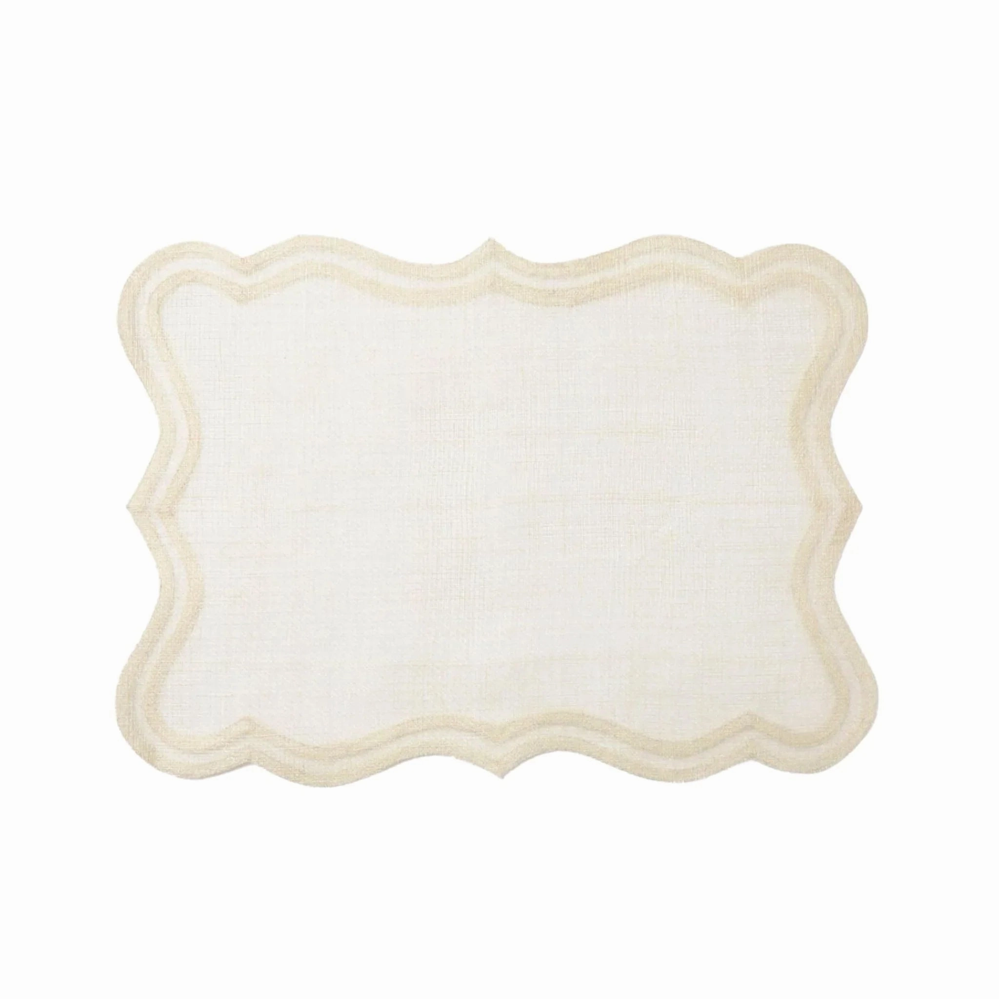 Scalloped Edge Rectangular Woven Abaca Placemats mini desktop sculpture