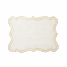 Scalloped Edge Rectangular Woven Abaca Placemats mini desktop sculpture