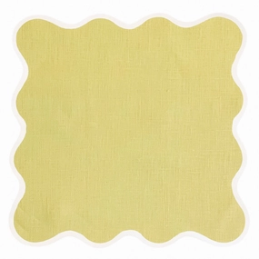 Scalloped Square Table Linen, Buttercup Yellow cute desktop display