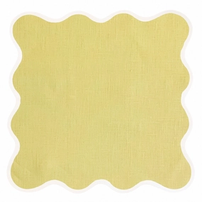 Scalloped Square Table Linen, Buttercup Yellow mini desktop sculpture