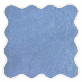 Scalloped Square Table Linen, Cornflower Blue cute desktop display