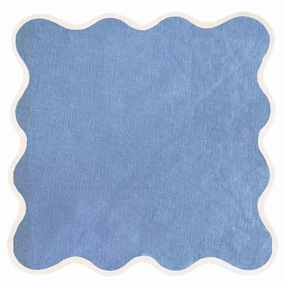 Scalloped Square Table Linen, Cornflower Blue mini desktop sculpture