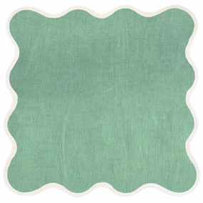 Scalloped Square Table Linen, Garden Green cute desktop display