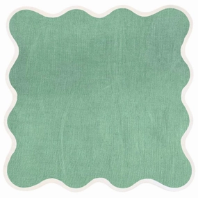 Scalloped Square Table Linen, Garden Green mini desktop sculpture