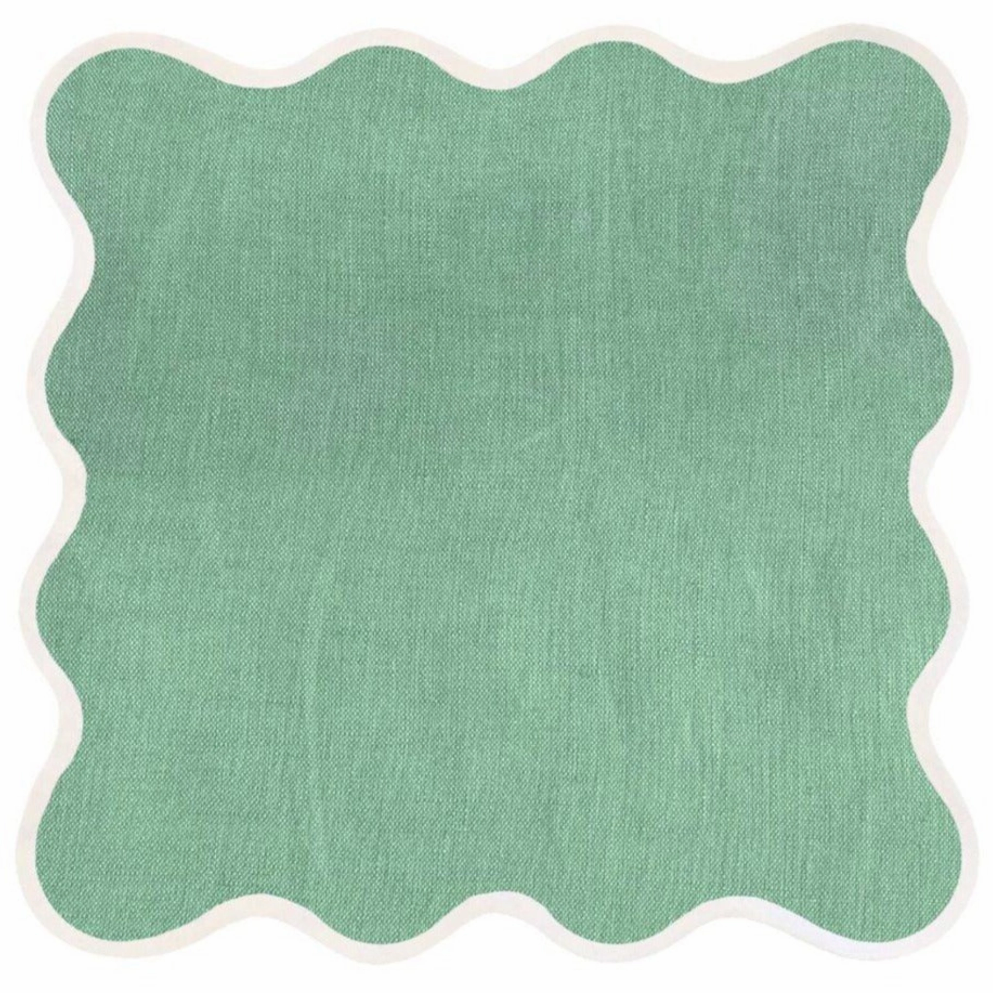 Scalloped Square Table Linen, Garden Green cute desktop display