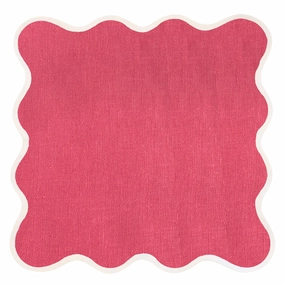 Scalloped Square Table Linen, Hibiscus Pink cute desktop display