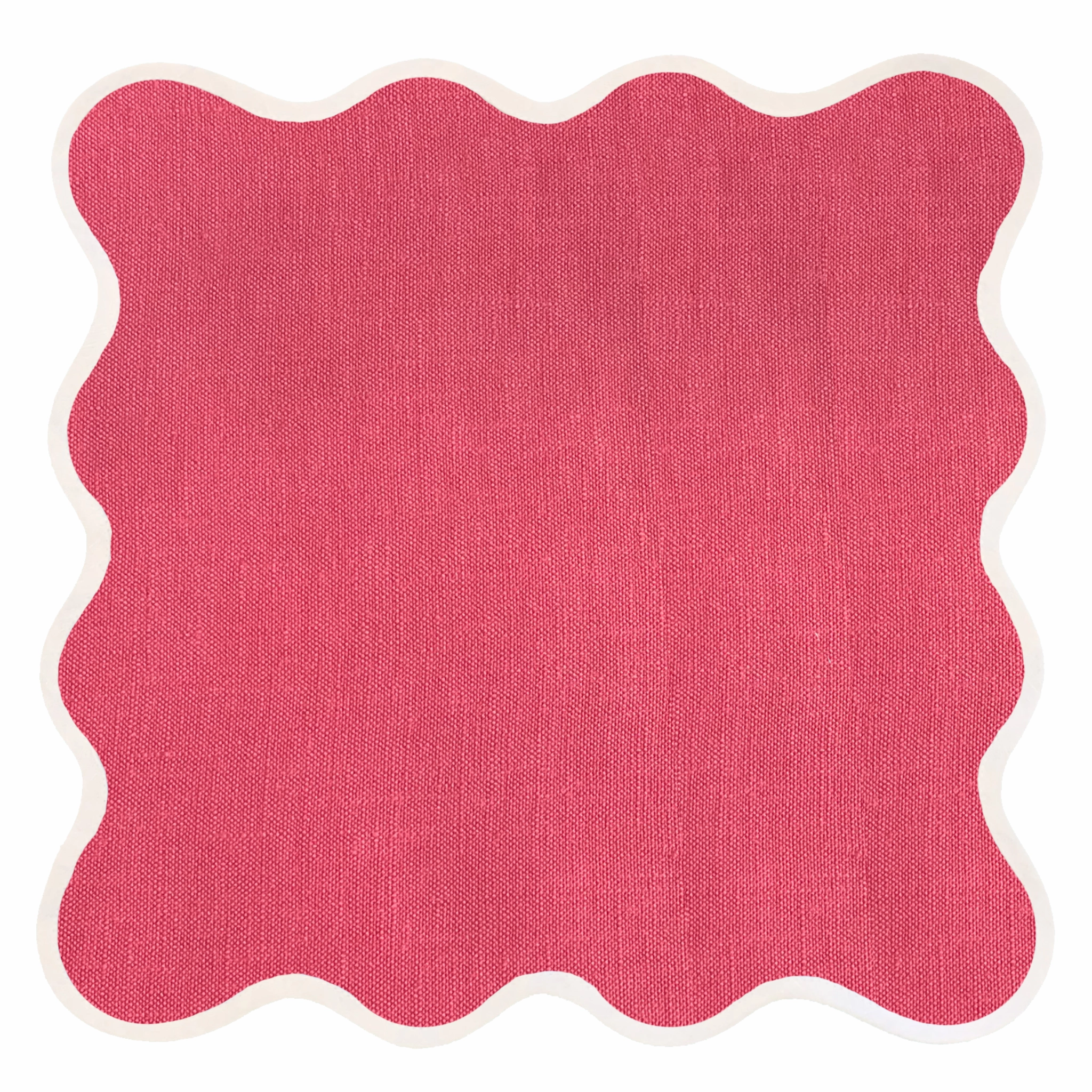 Scalloped Square Table Linen, Hibiscus Pink mini desktop sculpture