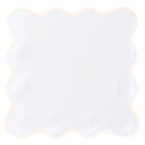 Scalloped Square Table Linen, Lily White cute desktop display