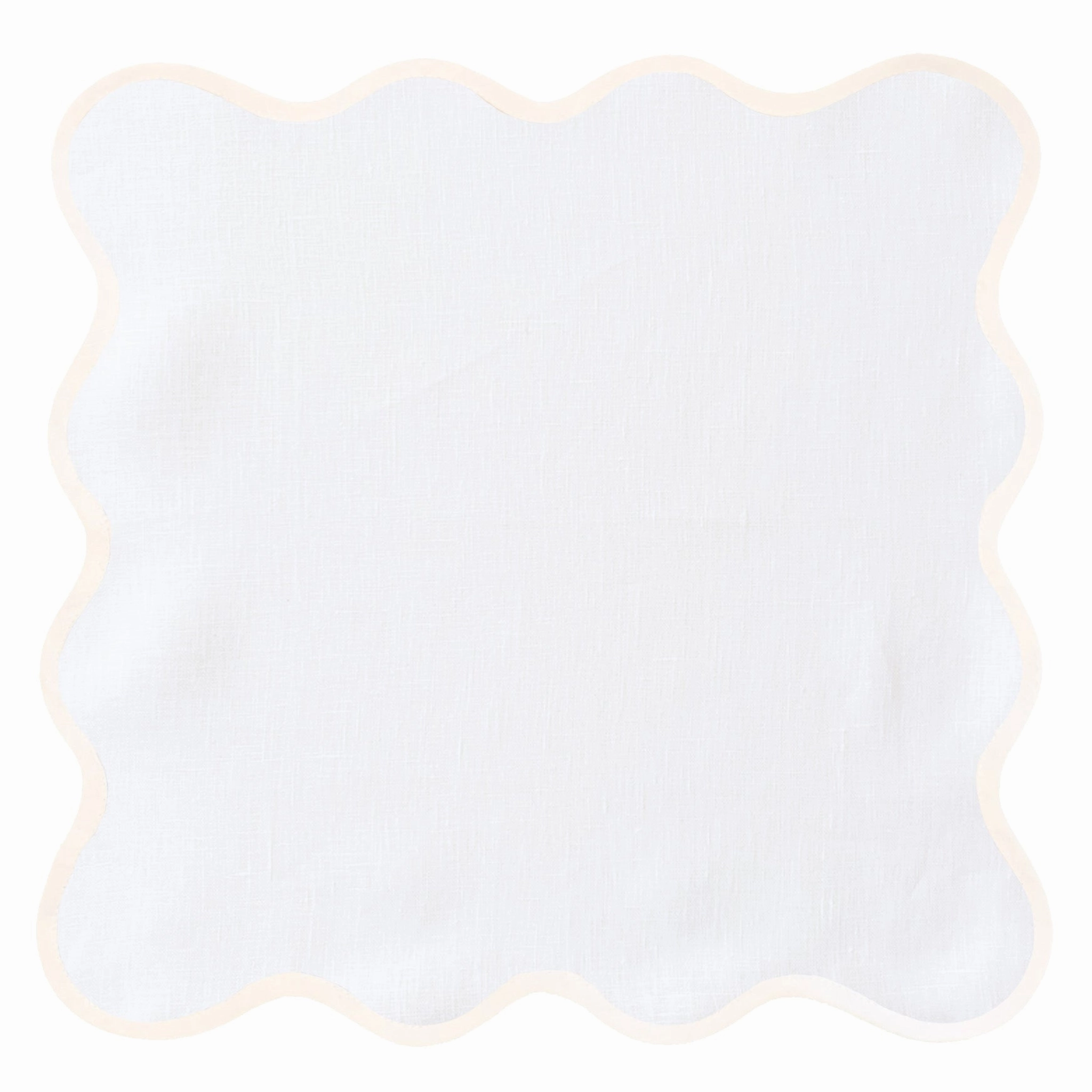 Scalloped Square Table Linen, Lily White cute desktop display
