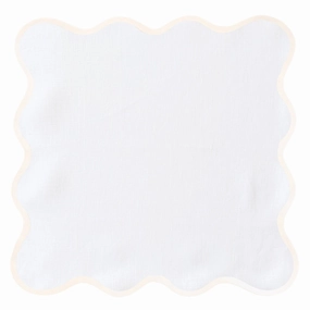 Scalloped Square Table Linen, Lily White mini desktop sculpture