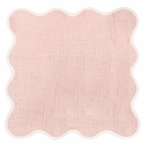 Scalloped Square Table Linen, Peony Pink cute desktop display