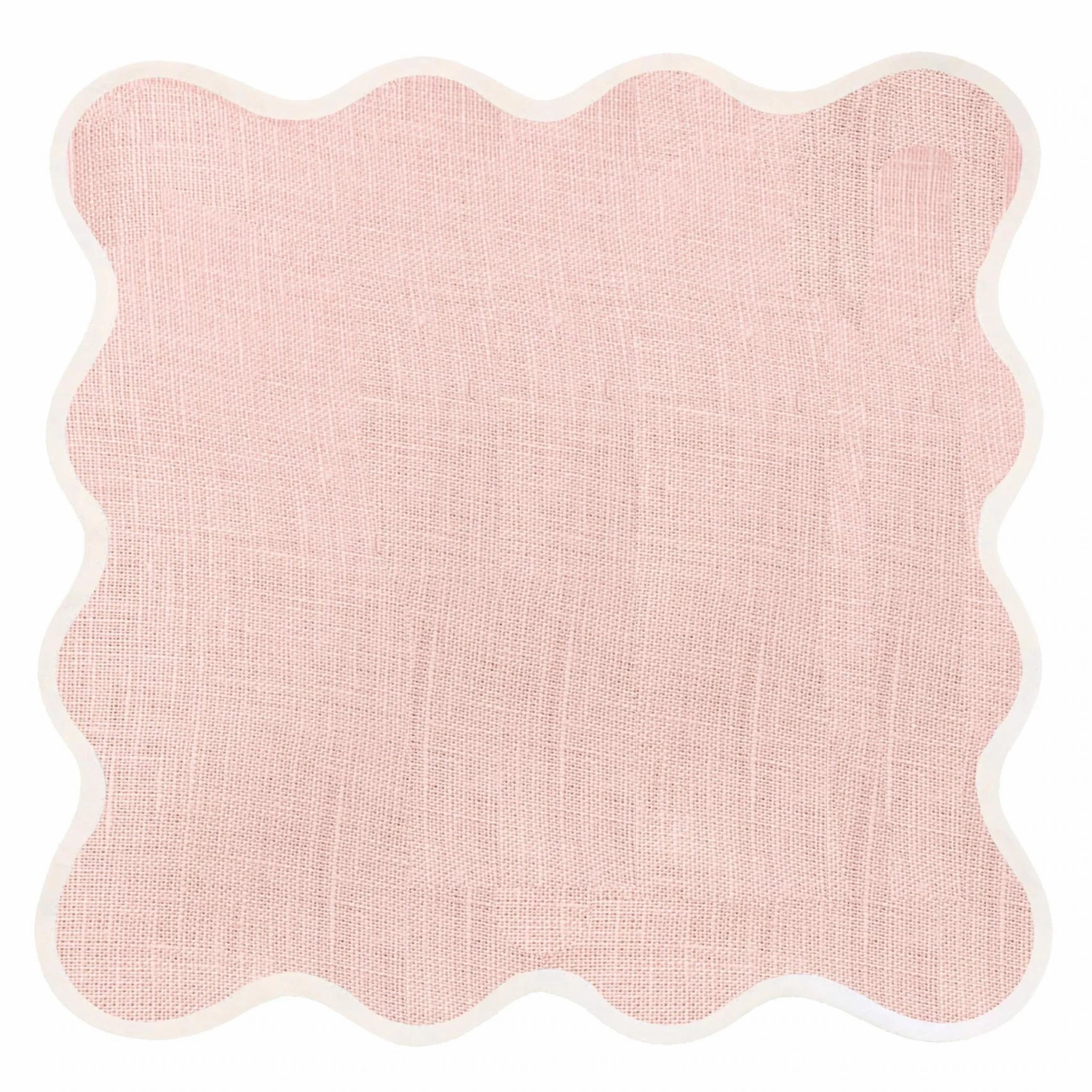 Scalloped Square Table Linen, Peony Pink mini desktop sculpture