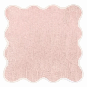 Scalloped Square Table Linen, Peony Pink mini desktop sculpture
