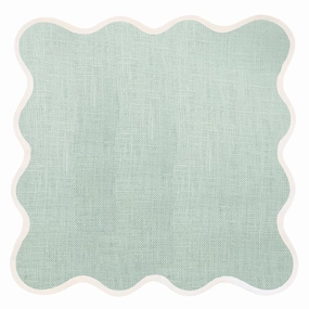 Scalloped Square Table Linen, Sage Green mini desktop sculpture