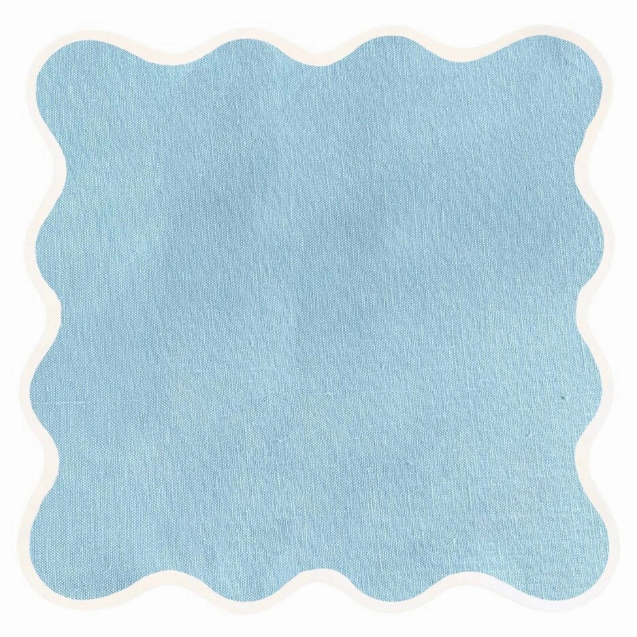 Scalloped Square Table Linen, Sky Blue mini desktop sculpture
