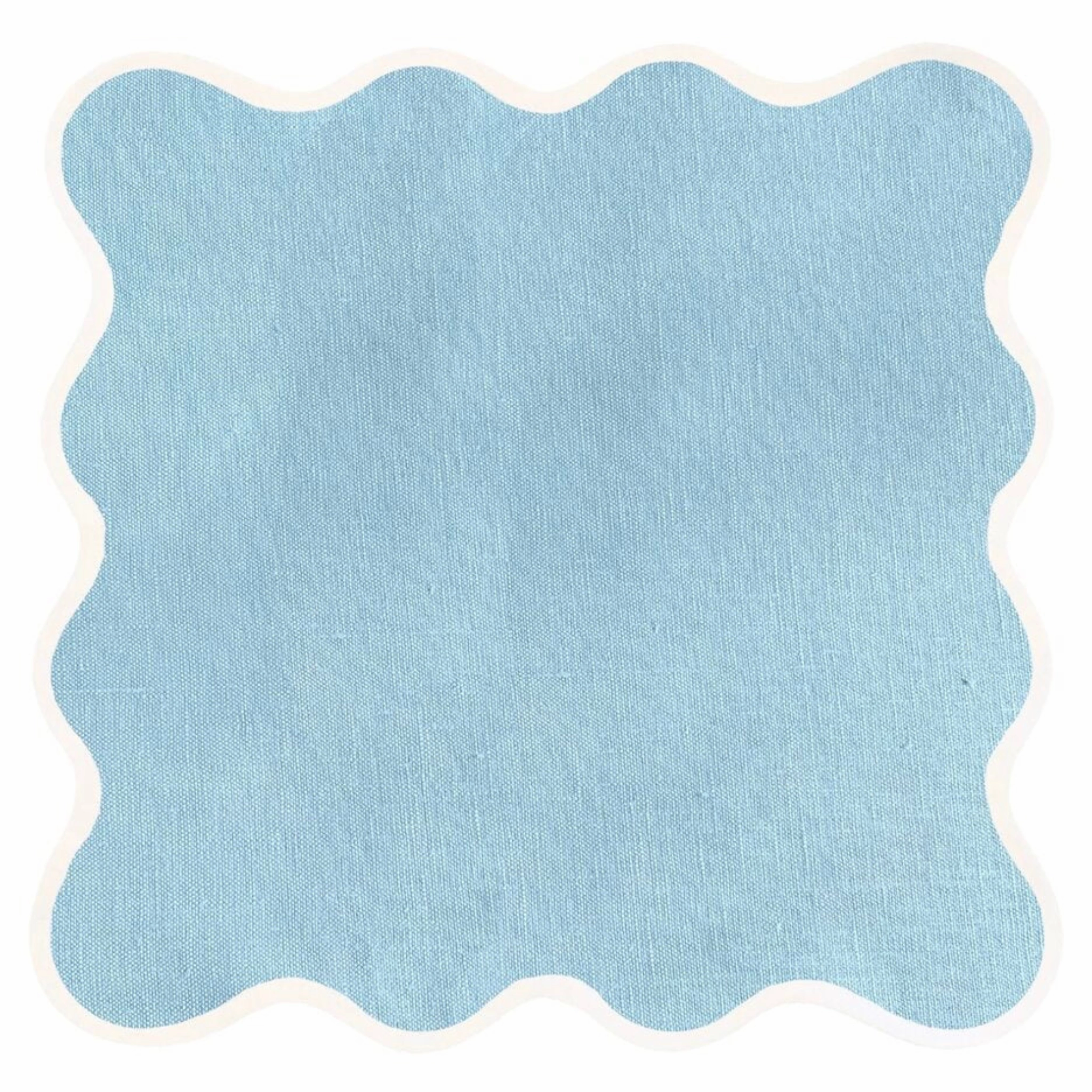 Scalloped Square Table Linen, Sky Blue cute desktop display
