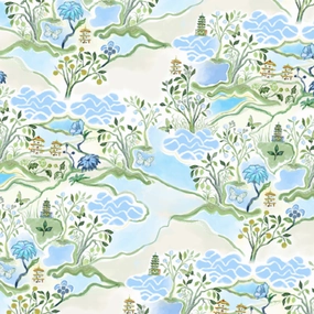 Scalloped Square Table Topper - Blue Pagoda cute desktop display