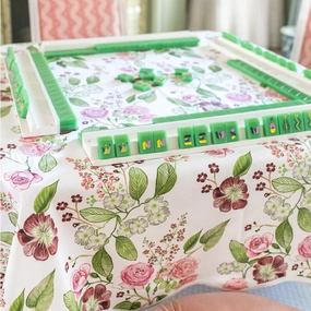 Scalloped Square Table Topper - Floral Chintz mini desktop sculpture