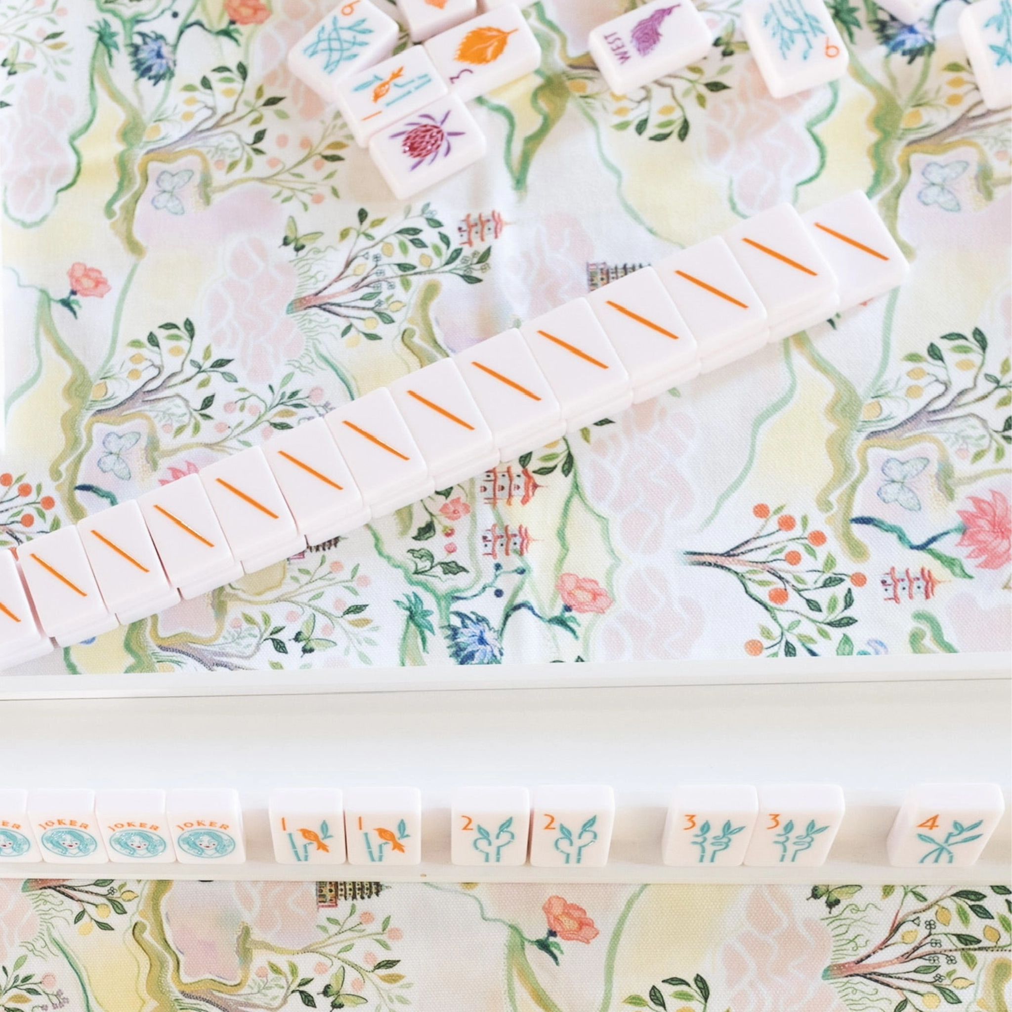 Scalloped Square Table Topper - Pink Pagoda