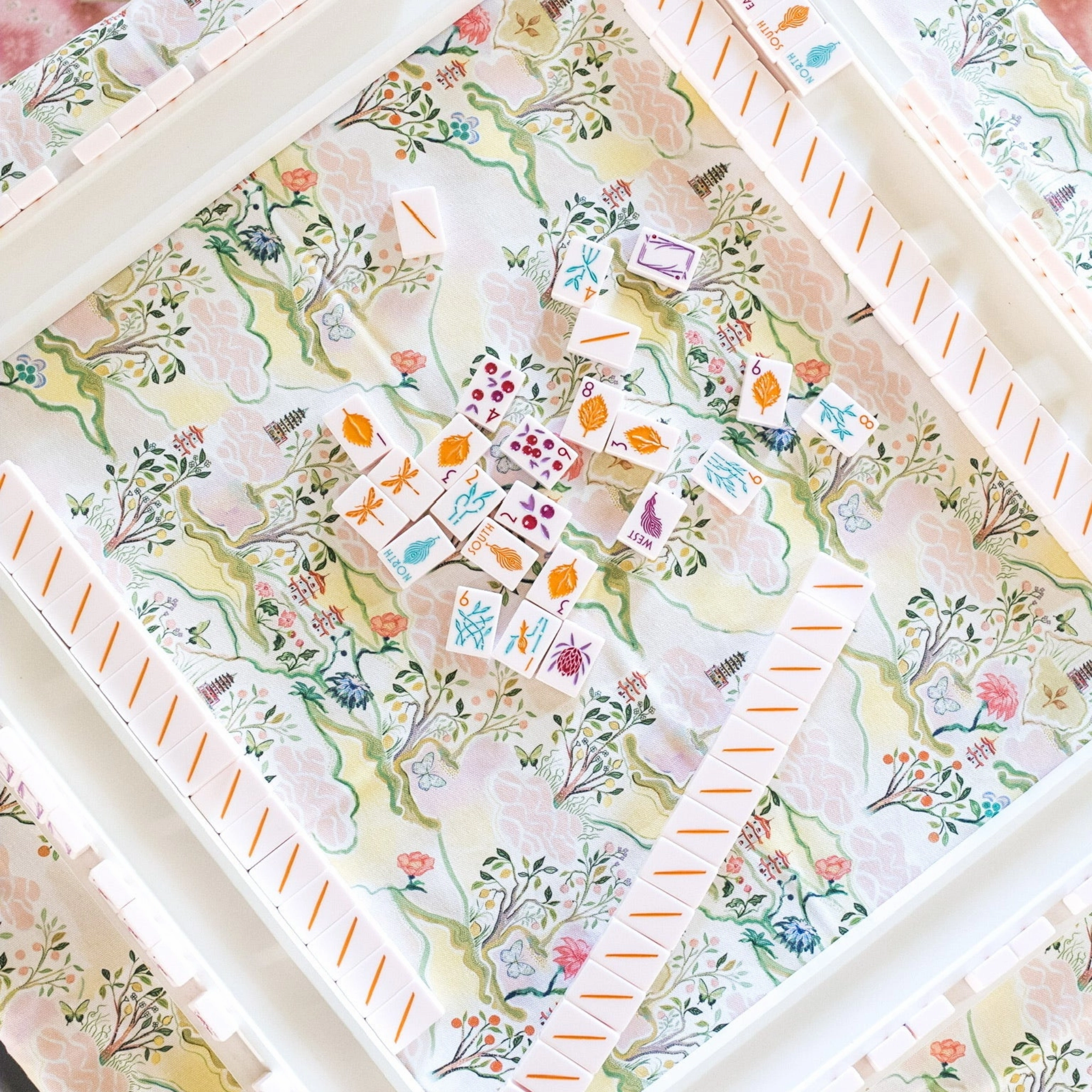 Scalloped Square Table Topper - Pink Pagoda mini desktop sculpture