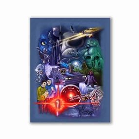 Sciencefiction Collage by Christian Amelung framed mural artwork