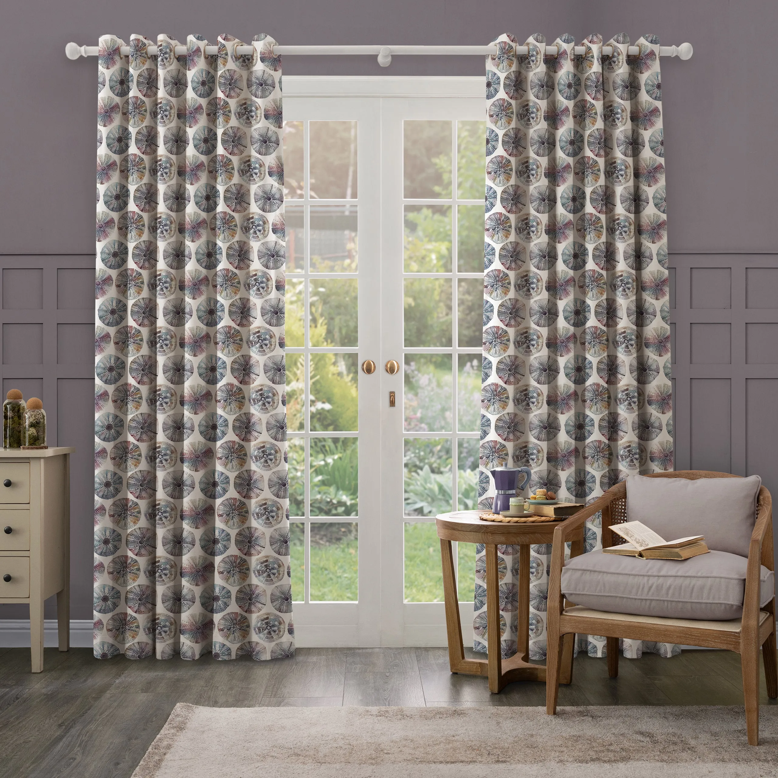 Sea Urchin Printed Made to Measure Curtains Abalone