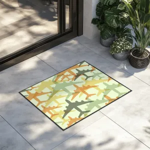 Seamless Colourful Airplanes Designed Door Mats door entrance rug