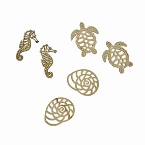 Seaside Laser-Cut Ornate Wood Shapes, Natural, 6-Count wooden room decoration