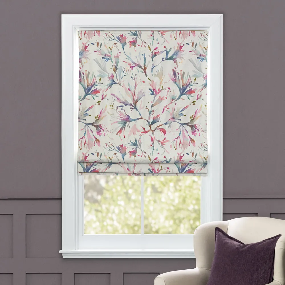 Seaweed Printed Cotton Made to Measure Roman Blinds Abalone