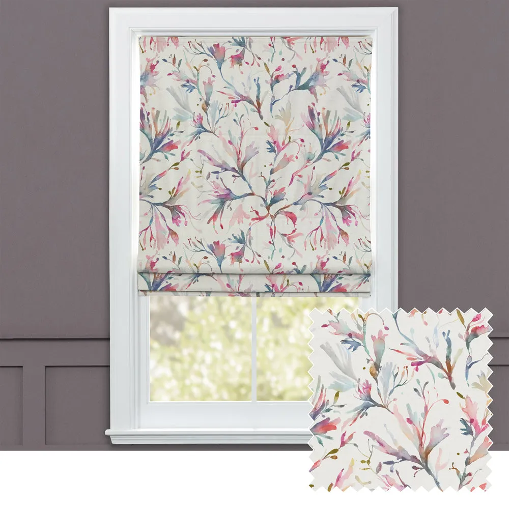 Seaweed Printed Cotton Made to Measure Roman Blinds Abalone chic floor carpet  