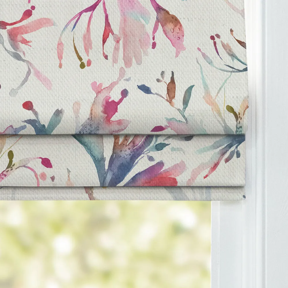 Seaweed Printed Cotton Made to Measure Roman Blinds Abalone