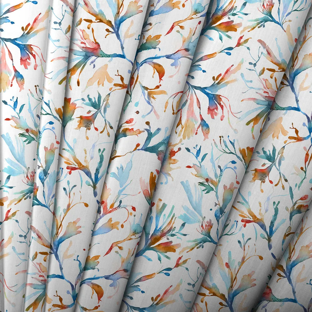 Seaweed Printed Cotton Made to Measure Roman Blinds Cobalt