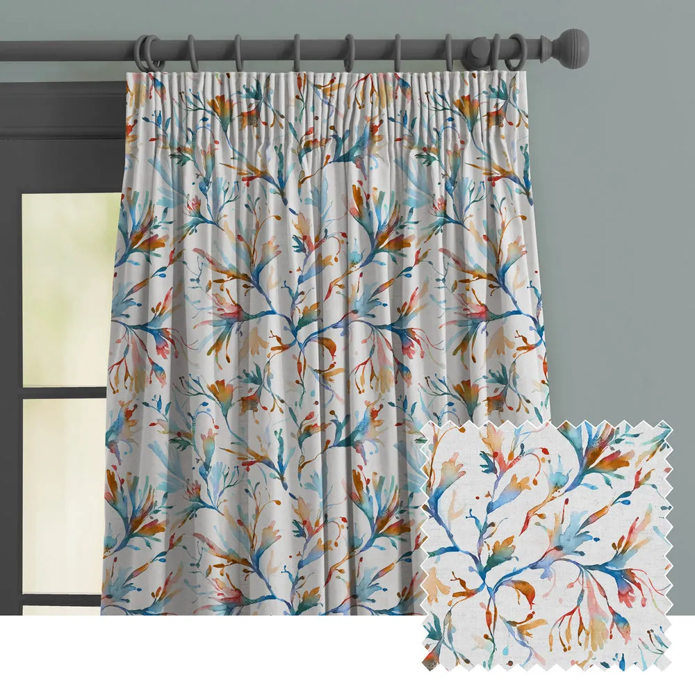 Seaweed Printed Made to Measure Curtains Cobalt chic floor carpet  