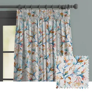 Seaweed Printed Made to Measure Curtains Cobalt chic floor carpet  