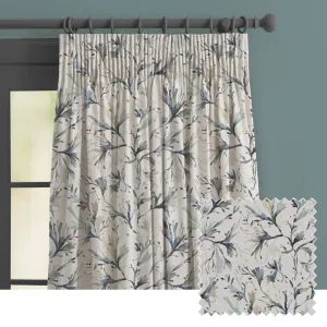 Seaweed Printed Made to Measure Curtains Slate chic floor carpet  